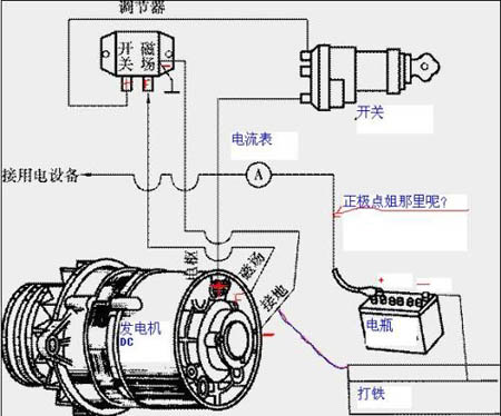 发电机电瓶接线图解